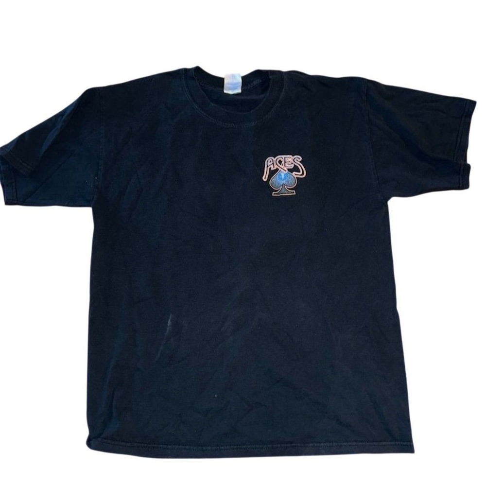 Vintage Aces Casino Men's Black Graphic T-Shirt Size M‎ Short Sleeve collectible